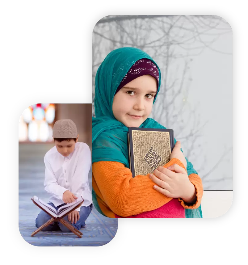 Kids holding a Quran